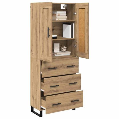 vidaXL Buffet haut chêne artisan 69,5 x 34 x 180 cm bois d'ingénierie