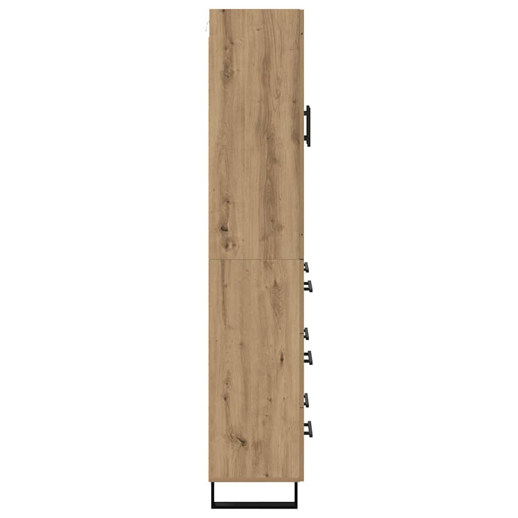 vidaXL Buffet haut chêne artisan 69,5 x 34 x 180 cm bois d'ingénierie