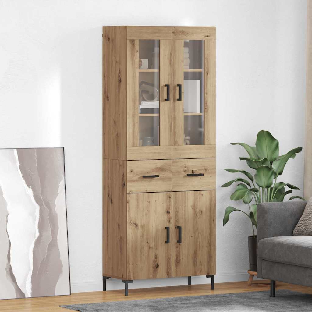 Highboard mit Schubladen 2 pcs Artisan-Eiche Holzwerkstoff