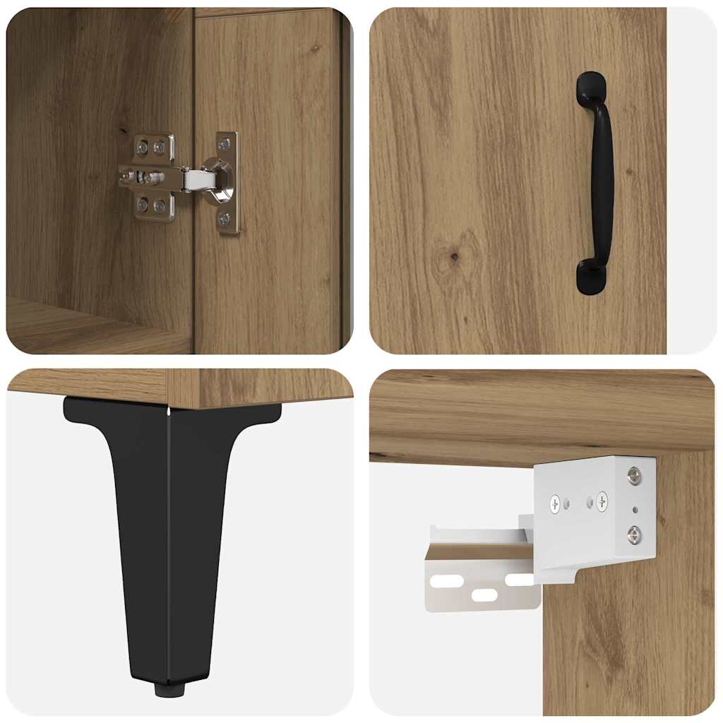 Highboard Artisan-Eiche 69,5 x 34 x 180 cm Holzwerkstoff