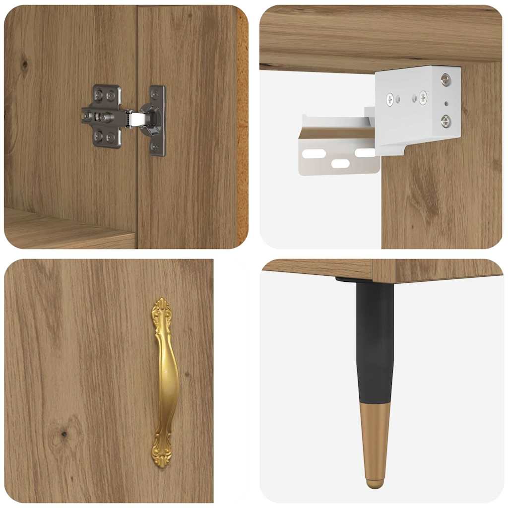 Highboard Artisan-Eiche 69,5 x 34 x 180 cm Holzwerkstoff