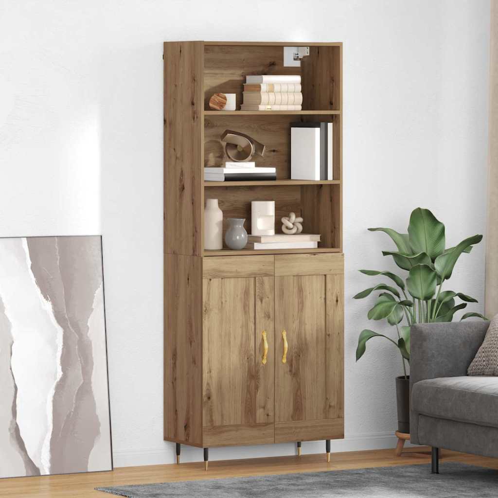 Highboard Artisan-Eiche 69,5 x 34 x 180 cm Holzwerkstoff