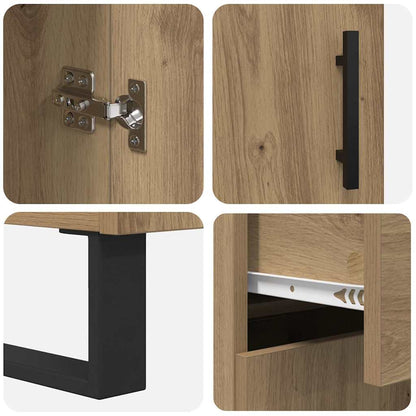 vidaXL Highboard mit Schubladen 2 pcs Artisan-Eiche 69,5 x 34 x 180 cm