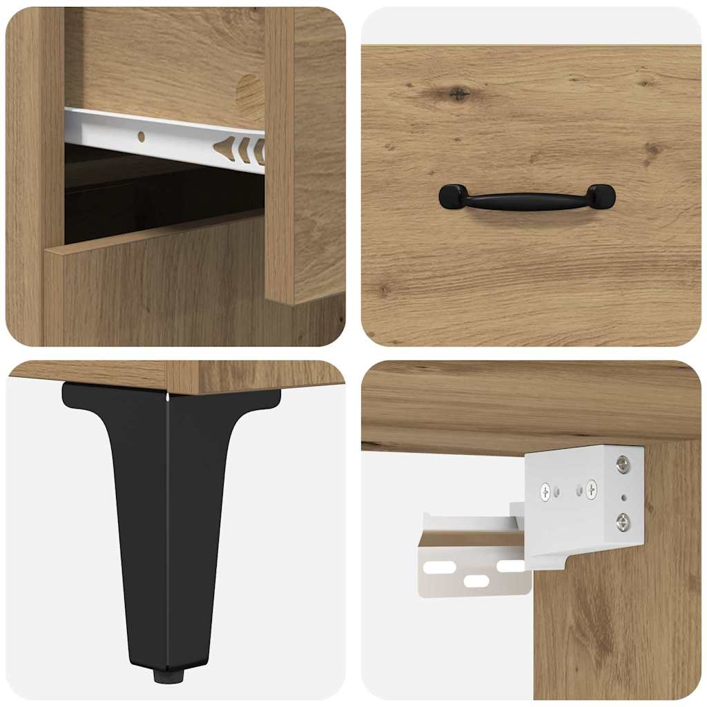 vidaXL Highboard Artisan-Eiche 69,5 x 34 x 180 cm Holzwerkstoff