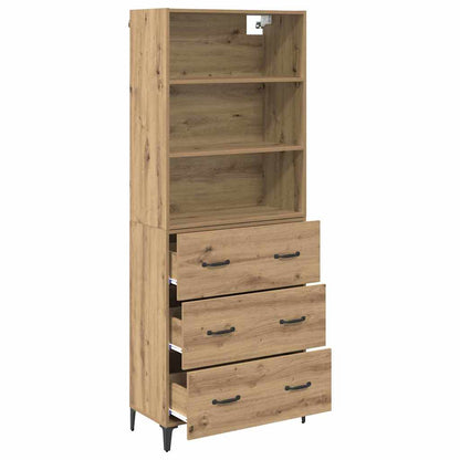 vidaXL Highboard Artisan-Eiche 69,5 x 34 x 180 cm Holzwerkstoff