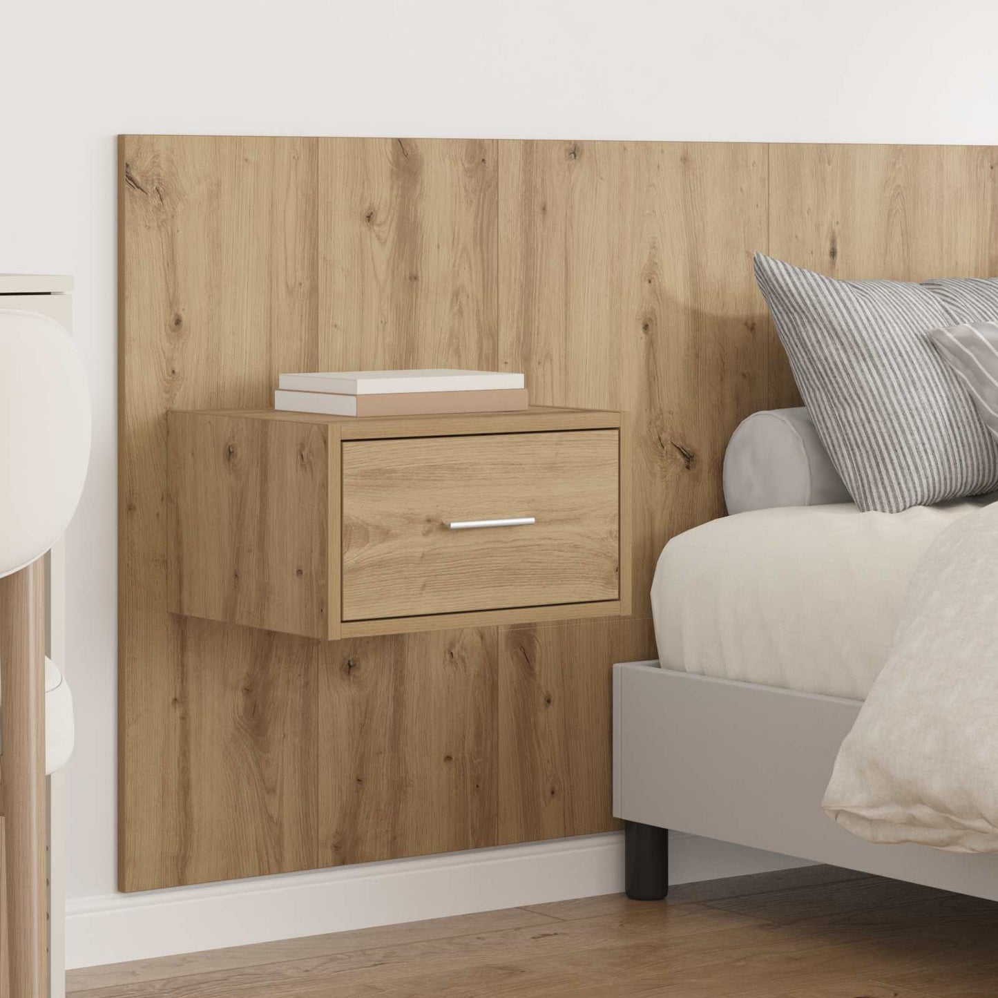 vidaXL Kopfteil mit Schrank 3 pcs Artisan-Eiche Holzwerkstoff