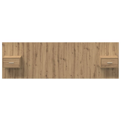 vidaXL Kopfteil mit Schrank 3 pcs Artisan-Eiche Holzwerkstoff