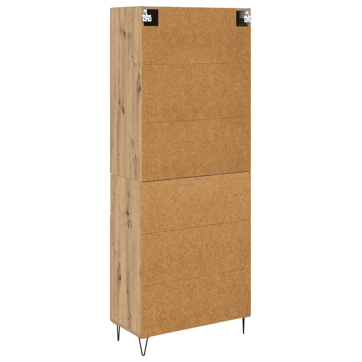 vidaXL Highboard 2 pcs Artisan-Eiche Ingenieurholz und Glas