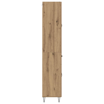 vidaXL Highboard 2 pcs Artisan-Eiche Ingenieurholz und Glas