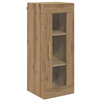 vidaXL Highboard 2 pcs Artisan-Eiche Glas