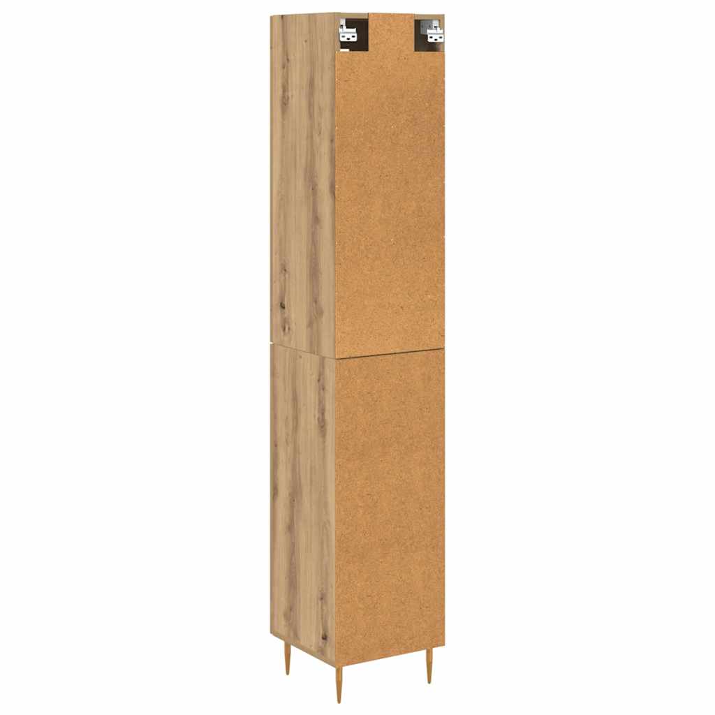 vidaXL Highboard 2 pcs Artisan-Eiche Glas