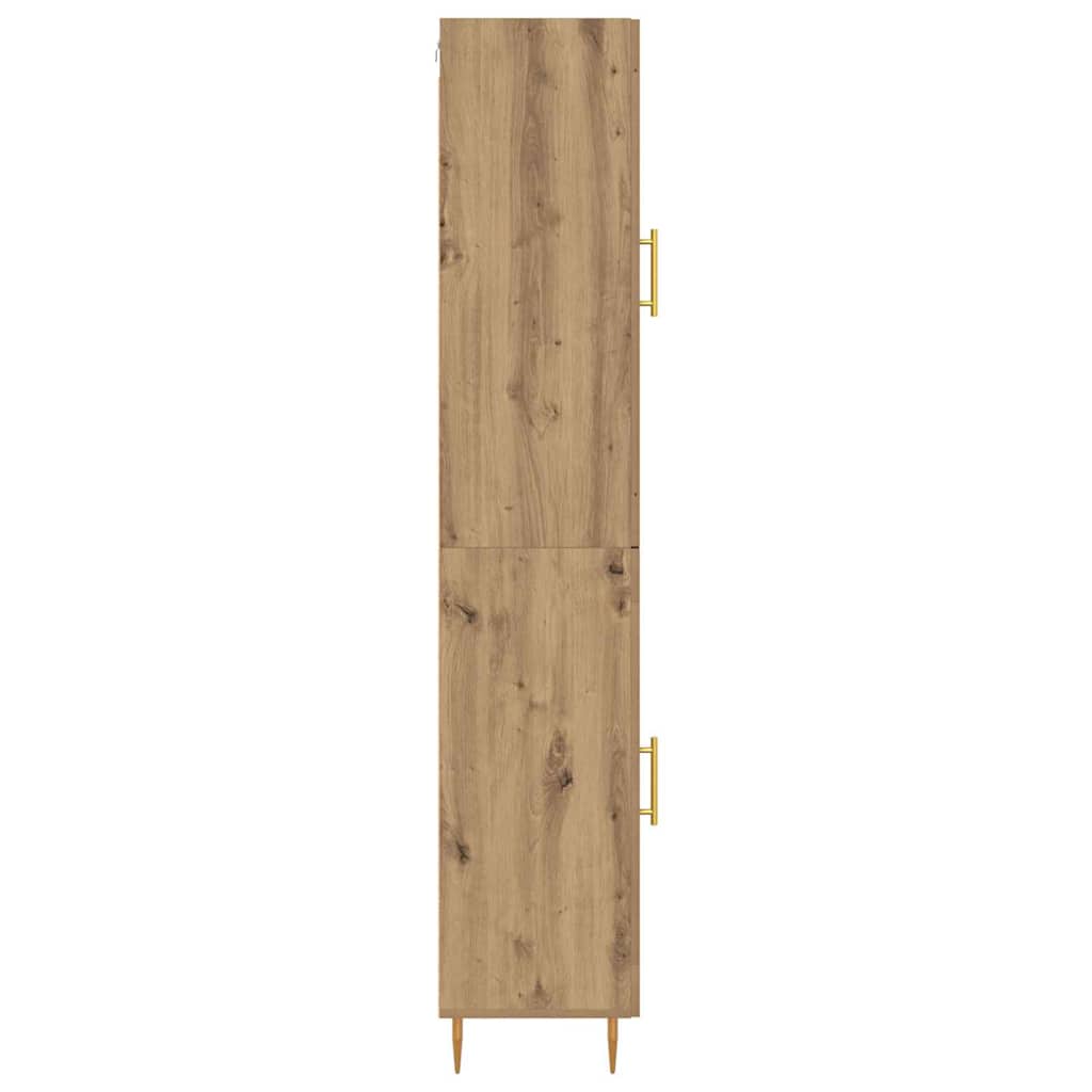 vidaXL Highboard 2 pcs Artisan-Eiche Glas