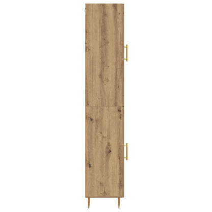 vidaXL Highboard 2 pcs Artisan-Eiche Glas
