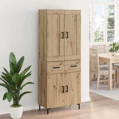 vidaXL Highboard mit Schubladen 2 pcs Artisan-Eiche Holzwerkstoff