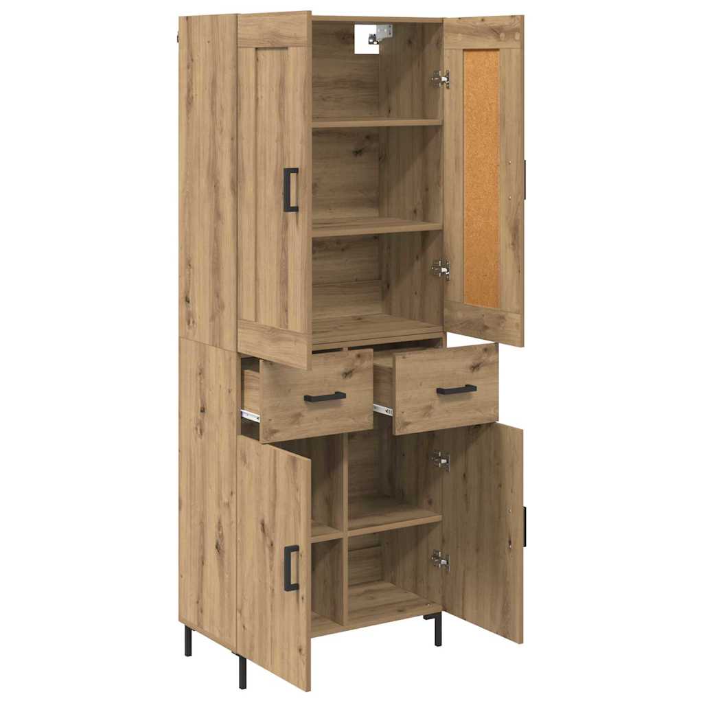 vidaXL Highboard mit Schubladen 2 pcs Artisan-Eiche Holzwerkstoff