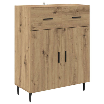 vidaXL Highboard 2 pcs Artisan-Eiche Engineered Wood und Glas