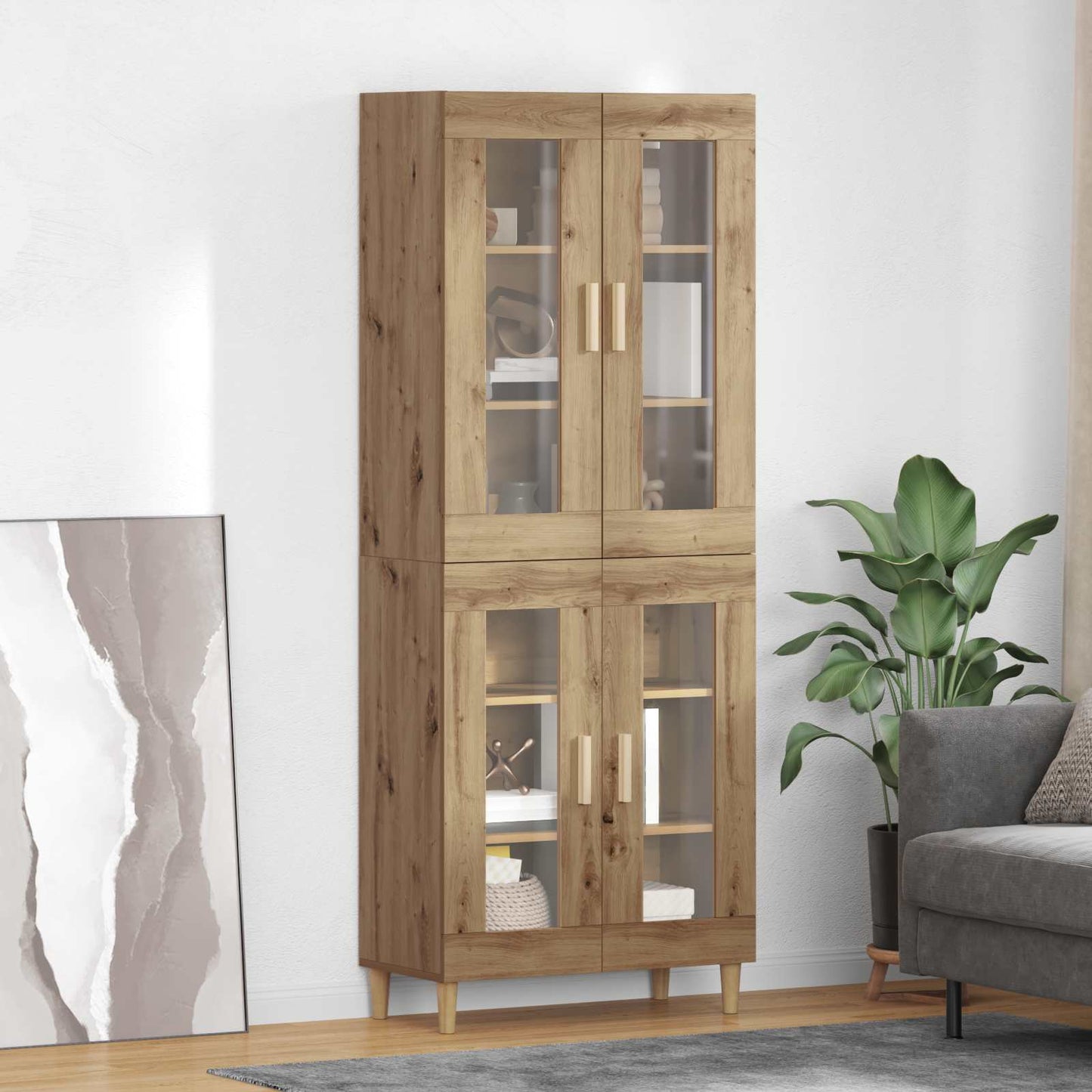 Highboard Artisan-Eiche 69,5 x 34 x 180 cm Holzwerkstoff