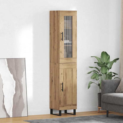 vidaXL Buffet haut chêne artisan 34,5 x 34 x 180 cm bois d'ingénierie