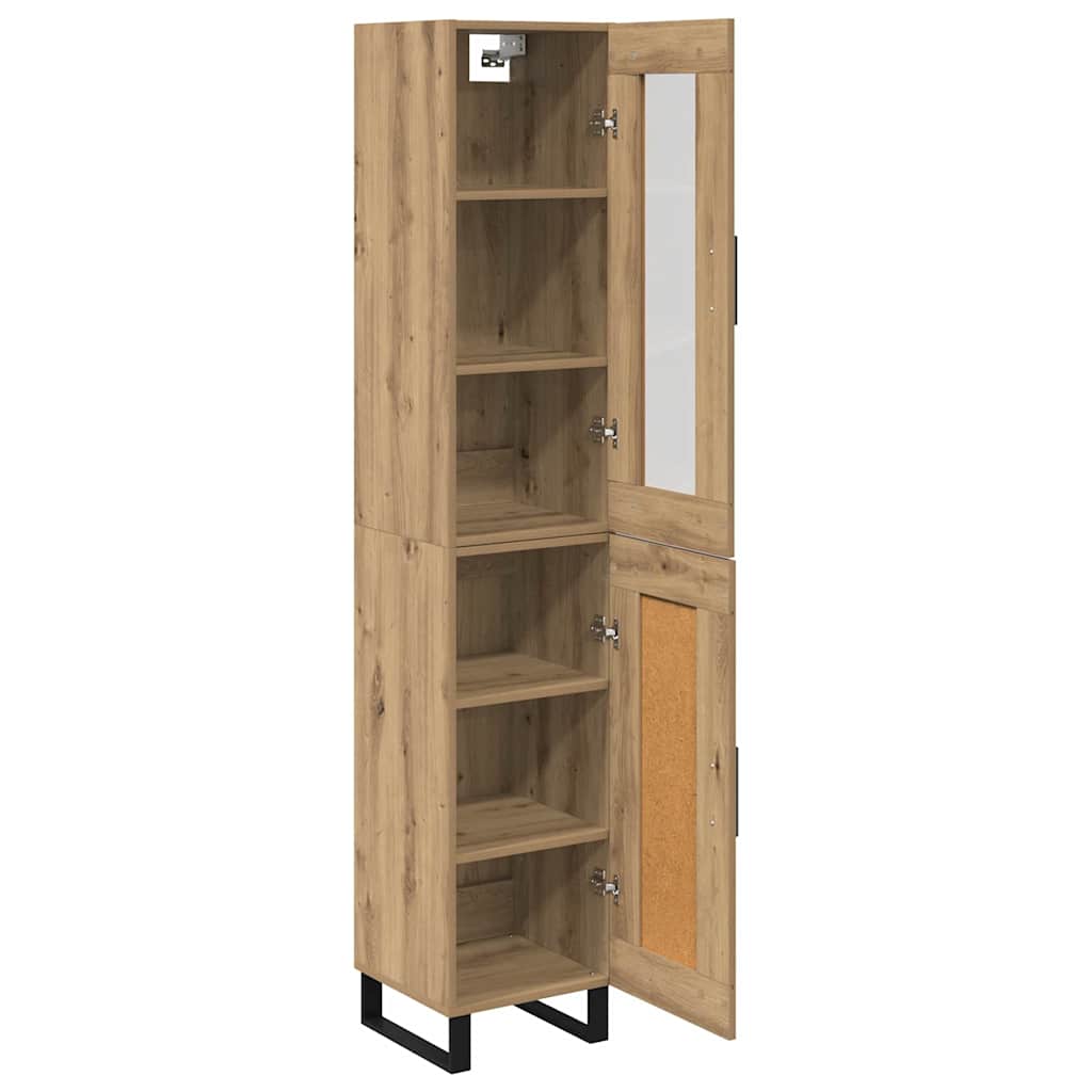 vidaXL Buffet haut chêne artisan 34,5 x 34 x 180 cm bois d'ingénierie