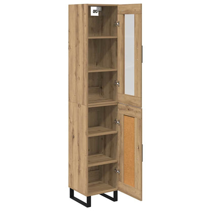 vidaXL Buffet haut chêne artisan 34,5 x 34 x 180 cm bois d'ingénierie