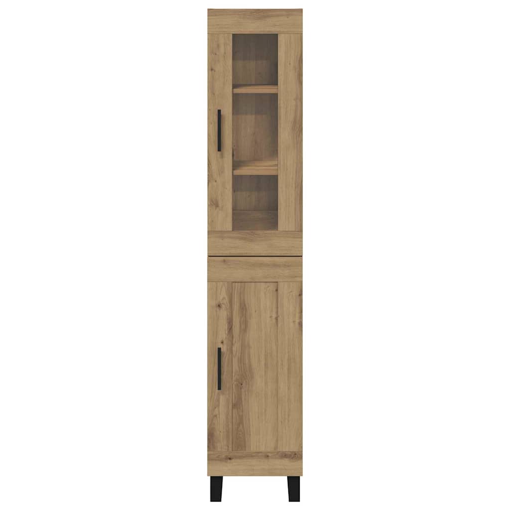 vidaXL Buffet haut chêne artisan 34,5 x 34 x 180 cm bois d'ingénierie