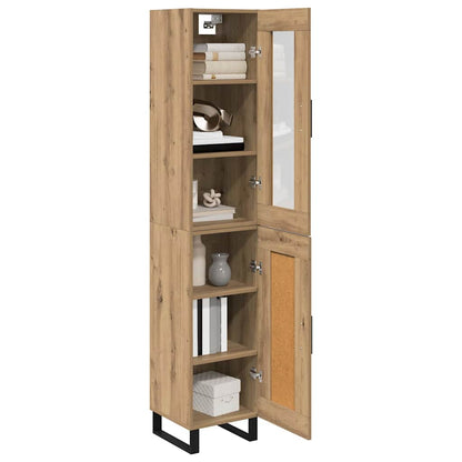 vidaXL Buffet haut chêne artisan 34,5 x 34 x 180 cm bois d'ingénierie