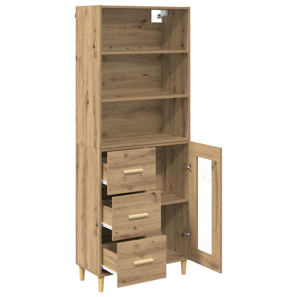 Highboard Artisan-Eiche 69,5 x 34 x 180 cm Holzwerkstoff