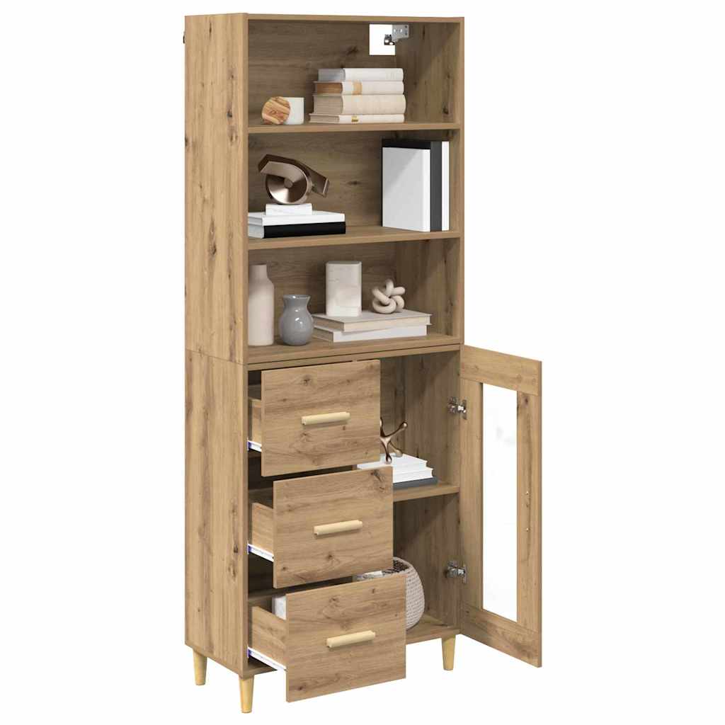 Highboard Artisan-Eiche 69,5 x 34 x 180 cm Holzwerkstoff