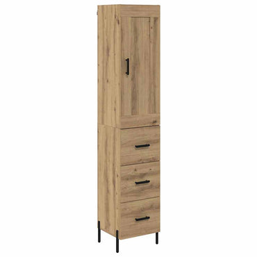 vidaXL Buffet haut chêne artisan 34,5 x 34 x 180 cm bois d'ingénierie