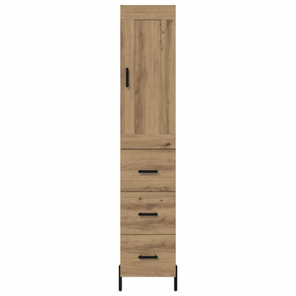 vidaXL Buffet haut chêne artisan 34,5 x 34 x 180 cm bois d'ingénierie