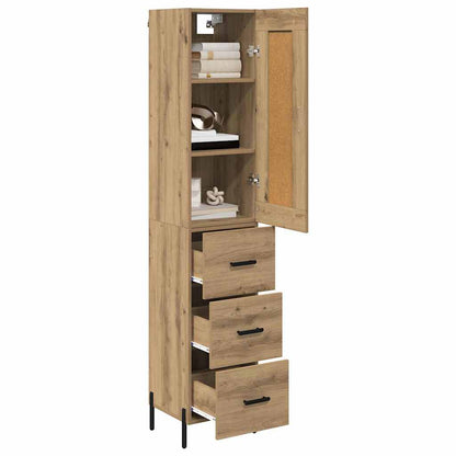 vidaXL Buffet haut chêne artisan 34,5 x 34 x 180 cm bois d'ingénierie