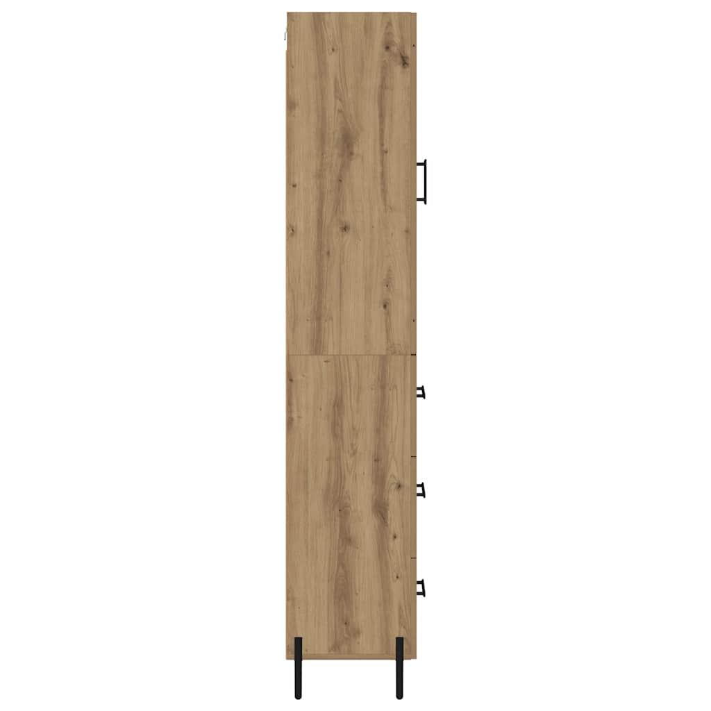 vidaXL Buffet haut chêne artisan 34,5 x 34 x 180 cm bois d'ingénierie