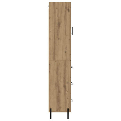 vidaXL Buffet haut chêne artisan 34,5 x 34 x 180 cm bois d'ingénierie