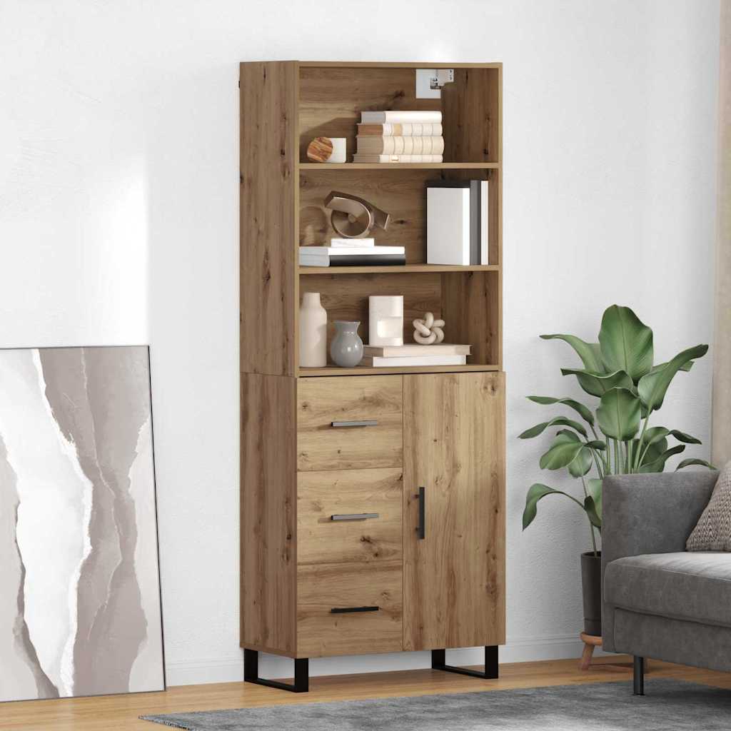 Highboard Artisan-Eiche 69,5 x 34 x 180 cm Holzwerkstoff