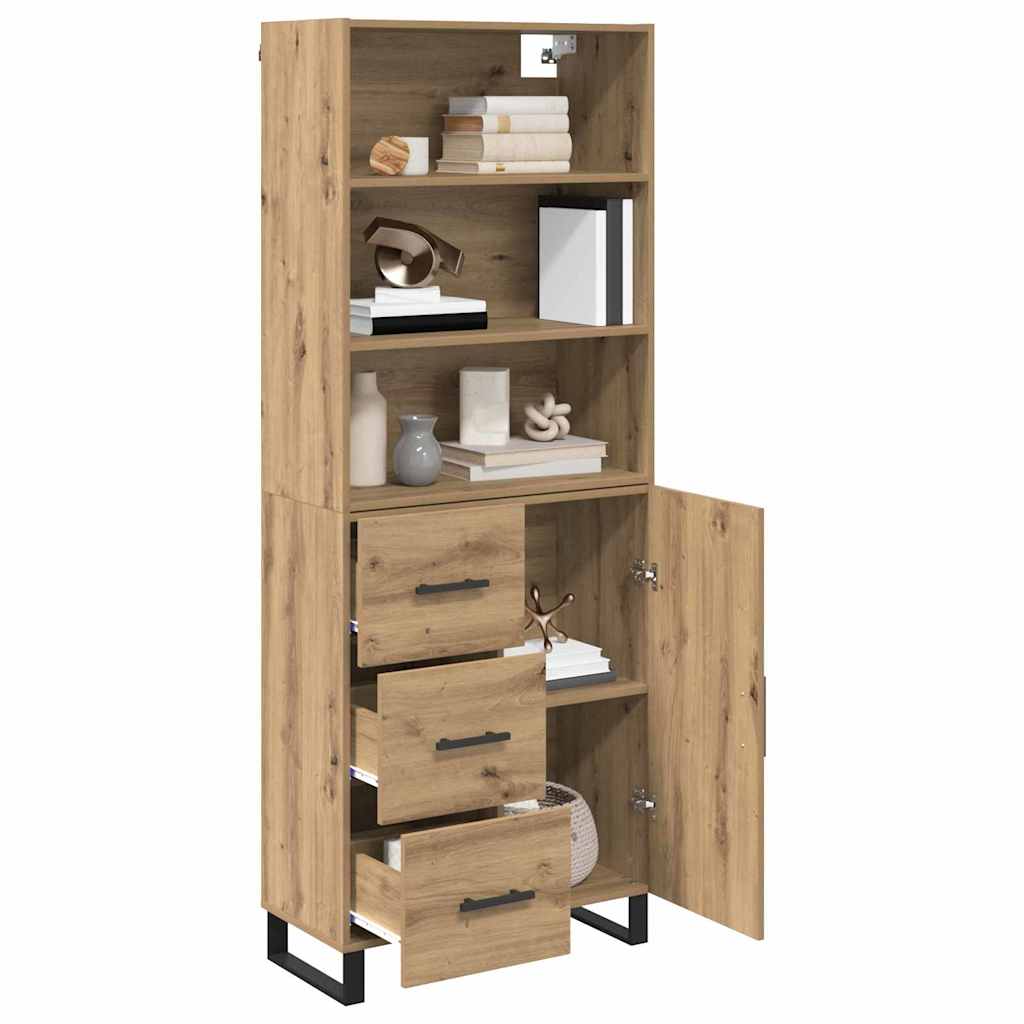 Highboard Artisan-Eiche 69,5 x 34 x 180 cm Holzwerkstoff