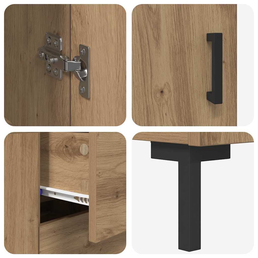 vidaXL Highboard mit Schubladen 2 pcs Artisan-Eiche Holzwerkstoff