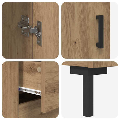 vidaXL Highboard mit Schubladen 2 pcs Artisan-Eiche Holzwerkstoff
