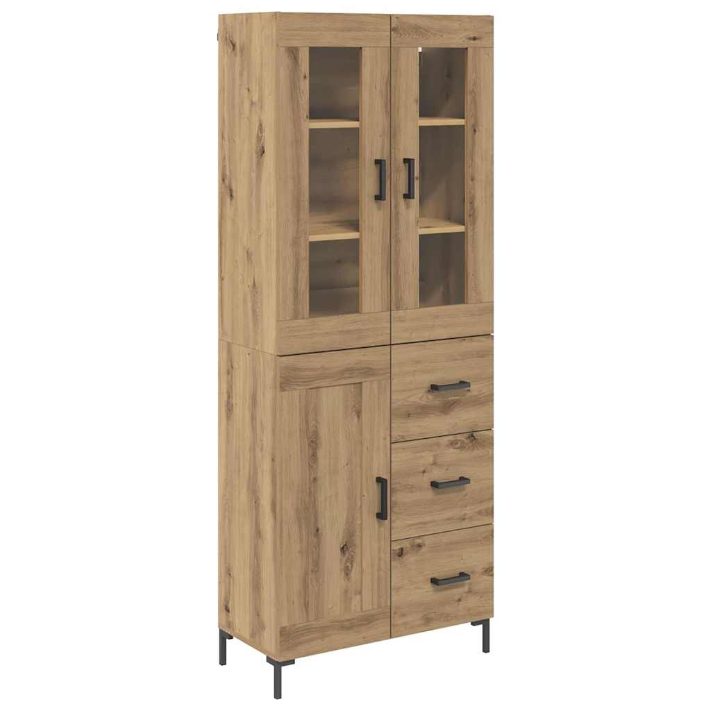vidaXL Highboard mit Schubladen 2 pcs Artisan-Eiche Holzwerkstoff