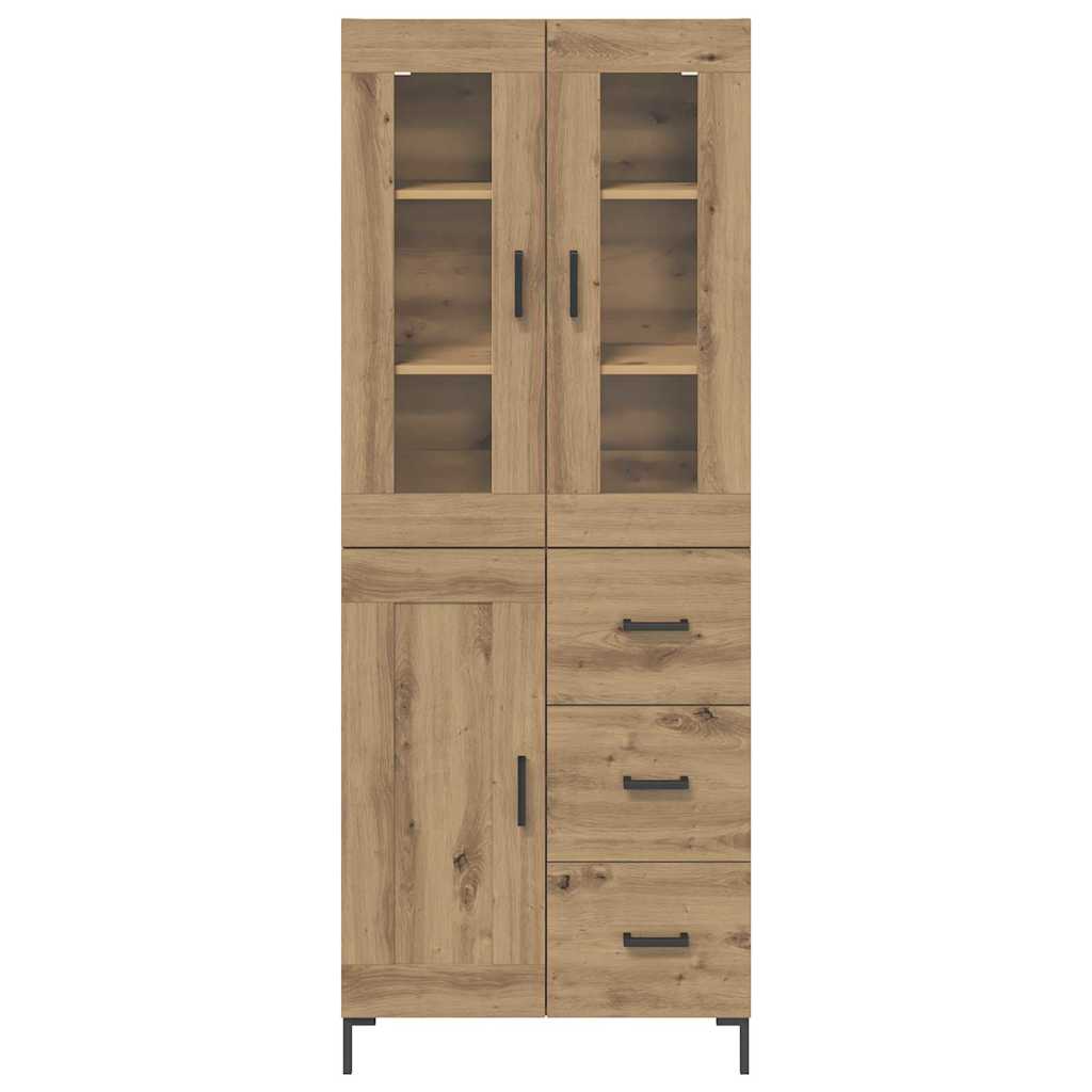 vidaXL Highboard mit Schubladen 2 pcs Artisan-Eiche Holzwerkstoff