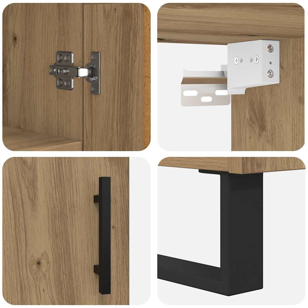 vidaXL Highboard Artisan-Eiche 69,5 x 34 x 180 cm Holzwerkstoff