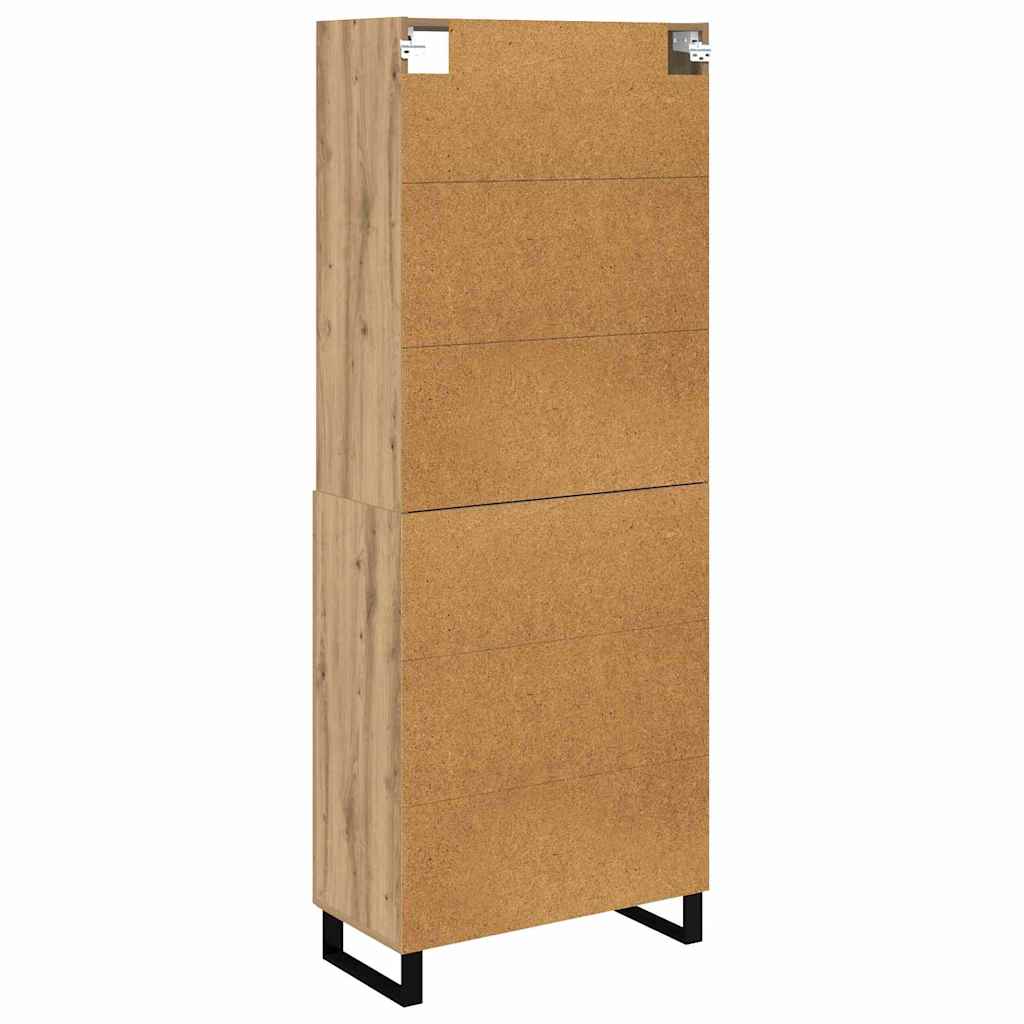 vidaXL Highboard Artisan-Eiche 69,5 x 34 x 180 cm Holzwerkstoff