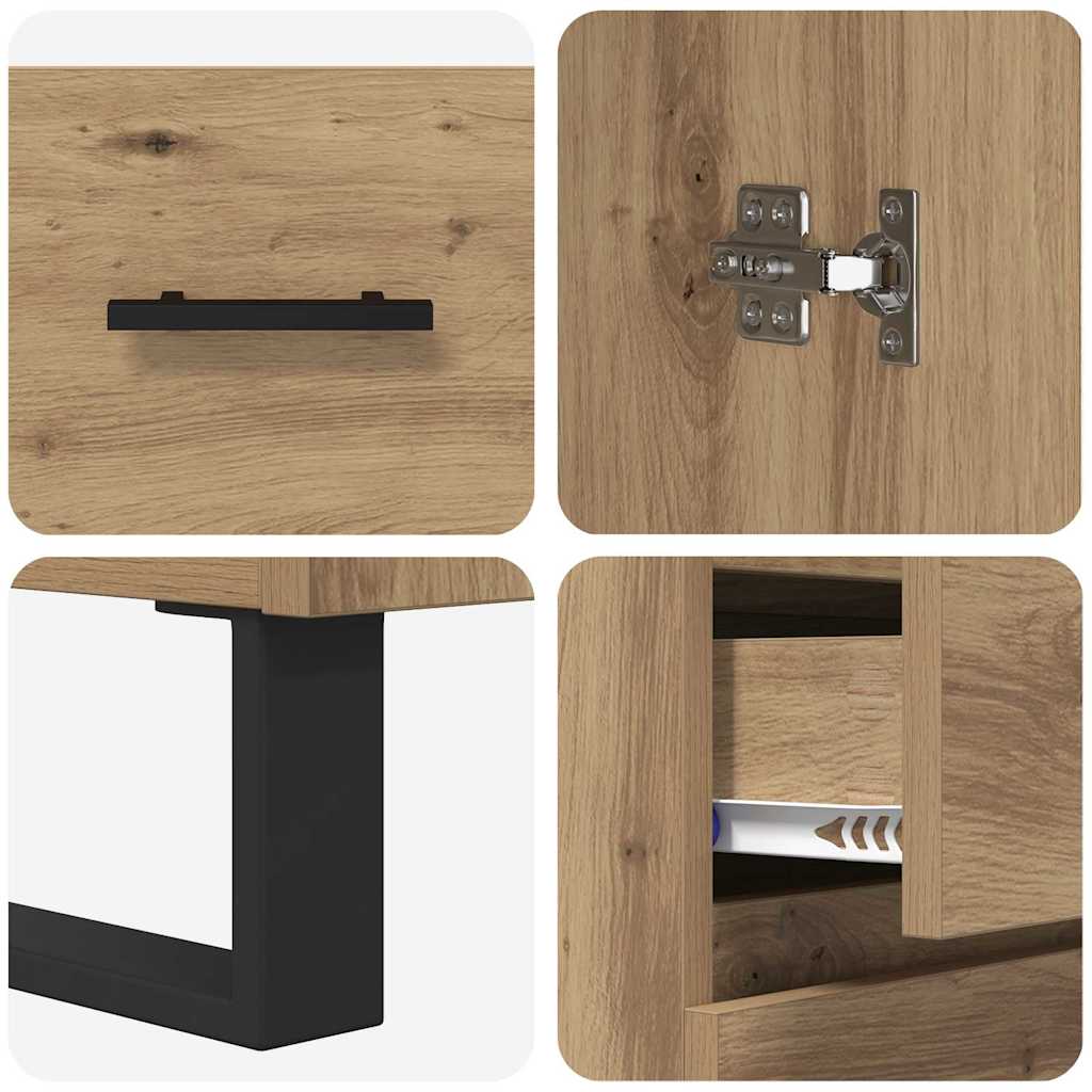 vidaXL Highboard mit Schubladen 2 pcs Artisan-Eiche Holzwerkstoff