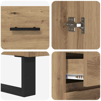 vidaXL Highboard mit Schubladen 2 pcs Artisan-Eiche Holzwerkstoff