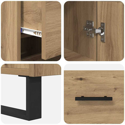 vidaXL Buffet haut chêne artisan 34,5 x 34 x 180 cm bois d'ingénierie