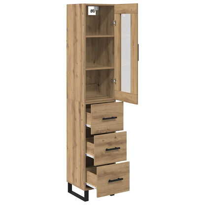 vidaXL Buffet haut chêne artisan 34,5 x 34 x 180 cm bois d'ingénierie