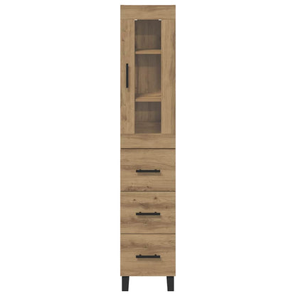 vidaXL Buffet haut chêne artisan 34,5 x 34 x 180 cm bois d'ingénierie