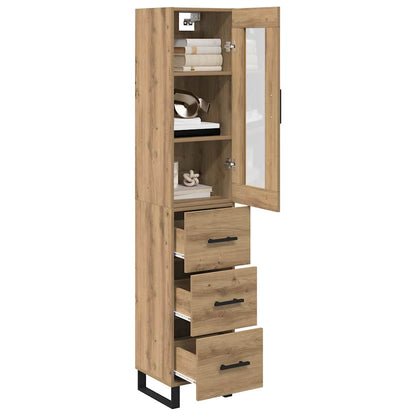 vidaXL Buffet haut chêne artisan 34,5 x 34 x 180 cm bois d'ingénierie
