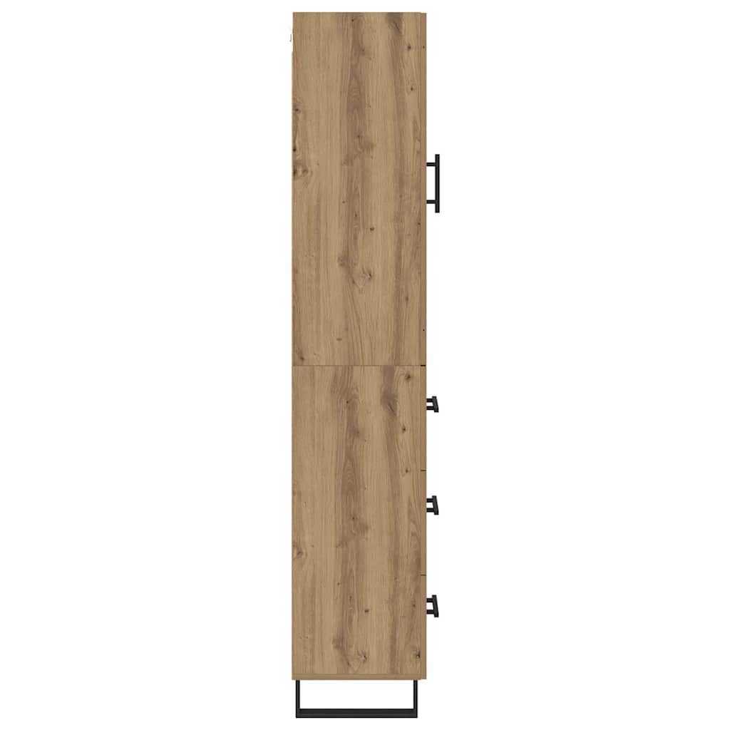 vidaXL Buffet haut chêne artisan 34,5 x 34 x 180 cm bois d'ingénierie