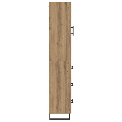vidaXL Buffet haut chêne artisan 34,5 x 34 x 180 cm bois d'ingénierie