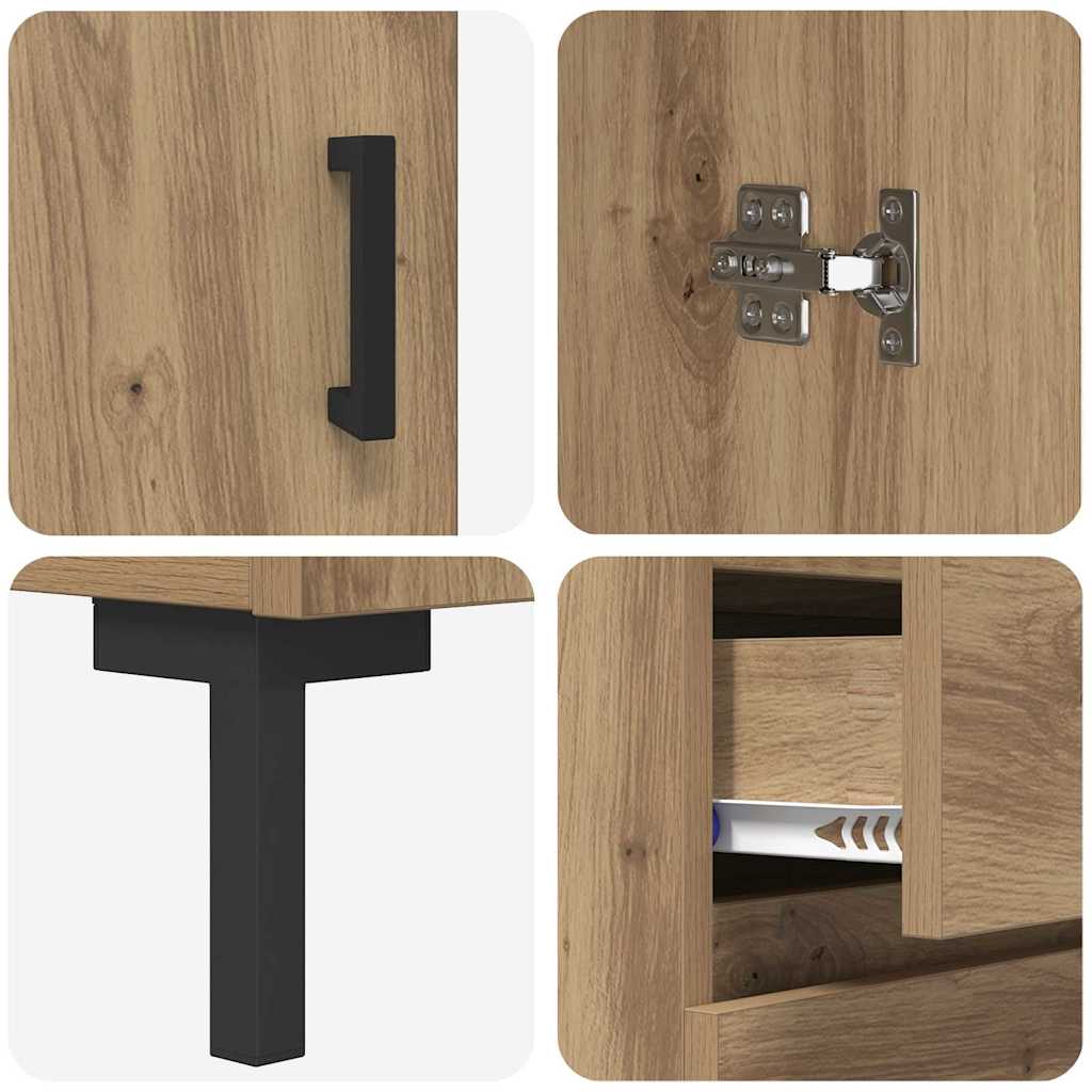 vidaXL Highboard Artisan-Eiche 69,5 x 34 x 180 cm Holzwerkstoff